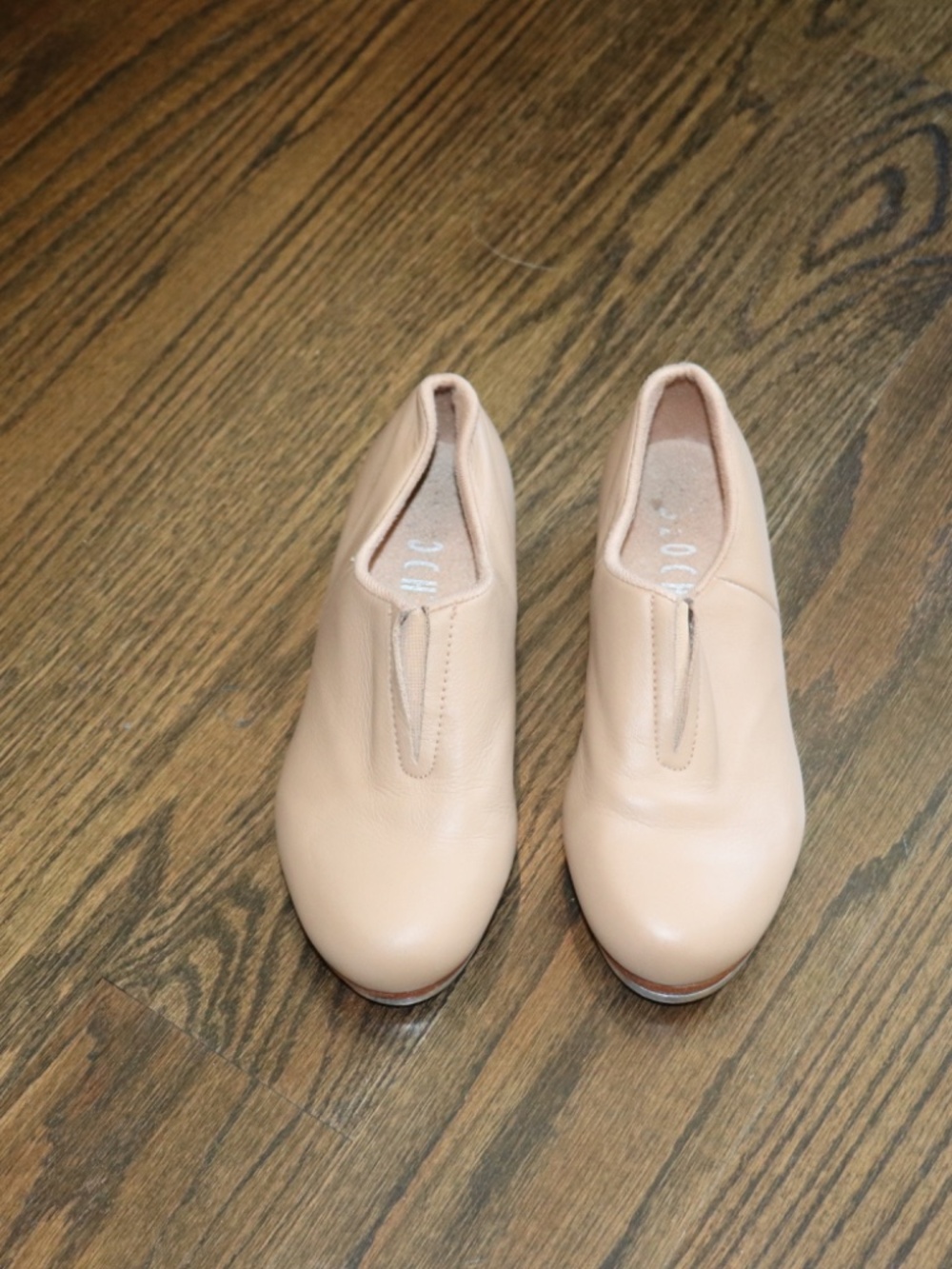 Woman's Bloch Tap - Flex Leather Slip On Tap Dance Shoes Beige |Tan|Nude Size 1 - Picture 4 of 6